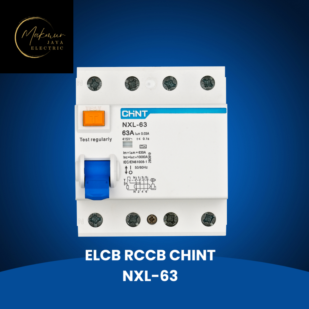 Jual ELCB RCCB CHINT NXL-63 4P 3P+N 30mA 16A 25A 32A 40A 63A CHINT ...