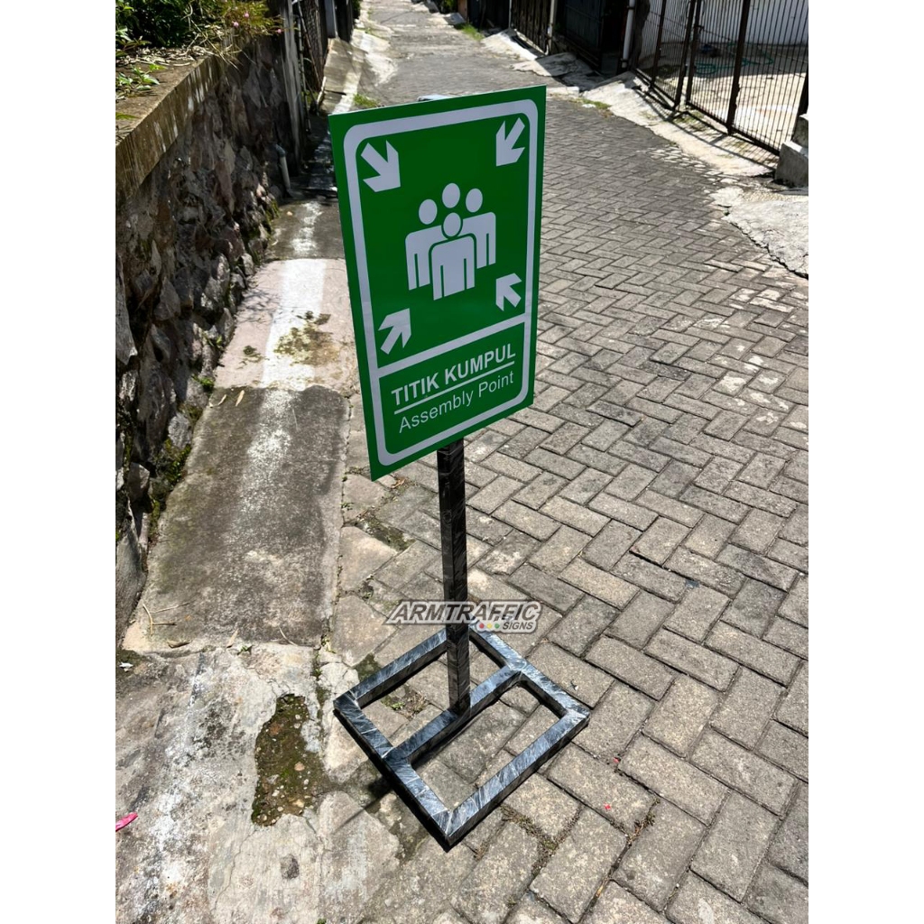 Jual SIGN RAMBU TITIK KUMPUL 35 X 50 CM | TIANG 120 X 40 X 40 CM ...