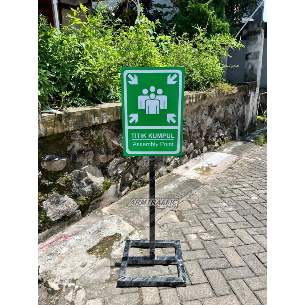Jual SIGN RAMBU TITIK KUMPUL 35 X 50 CM | TIANG 120 X 40 X 40 CM ...