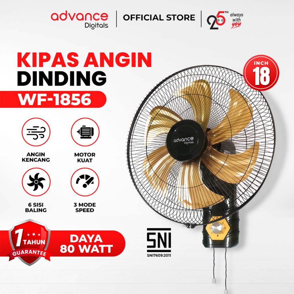 Jual Advance WF1856 Kipas Angin Dinding Besi Wall Fan Ukuran Besar 18 ...