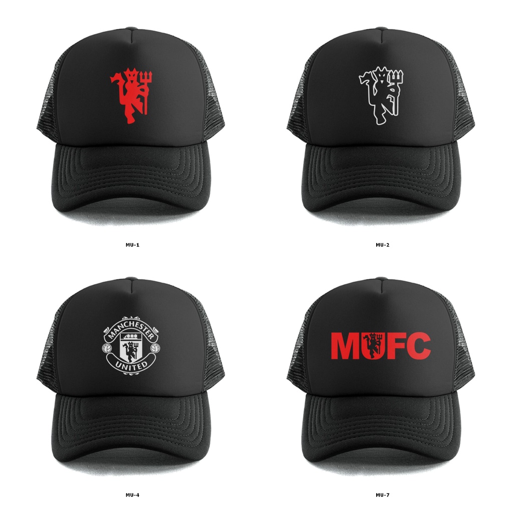 Jual Topi Jaring / Trucker Hitam - Manchester United / MU / MUFC ...