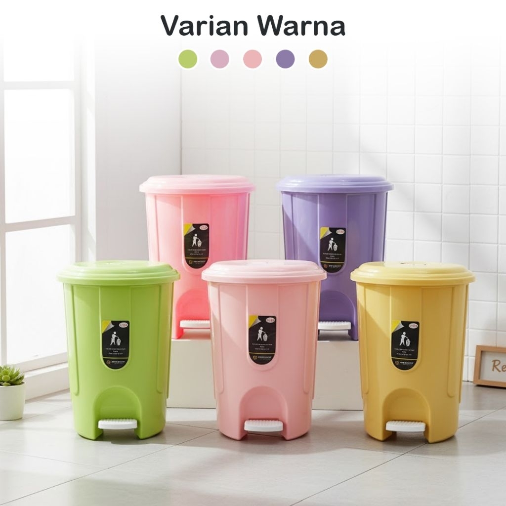 Jual MPW Tempat Sampah Bulat Injak Pedal Warna Soft / Tempat Sampah ...