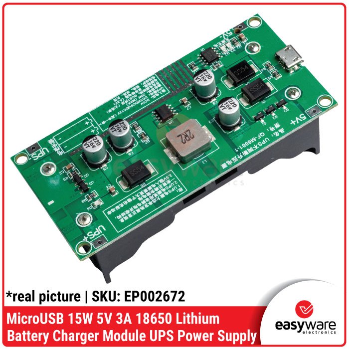 Jual Module Charger 18650 UPS 5V 3A - MicroUSB 15W Power Supply Module ...
