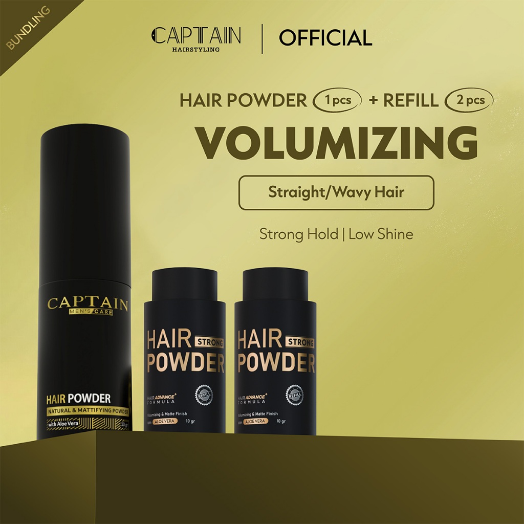 Jual Special Bundling Captain Hairstyling Hair Powder 10gr + Hair ...