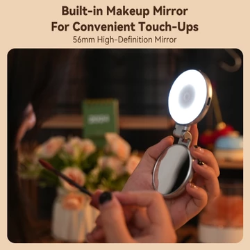 TELESIN Lampu Halo Magnetic Selfie Ring Light Tri Color Rechargeable S5 BGD 01 Silver