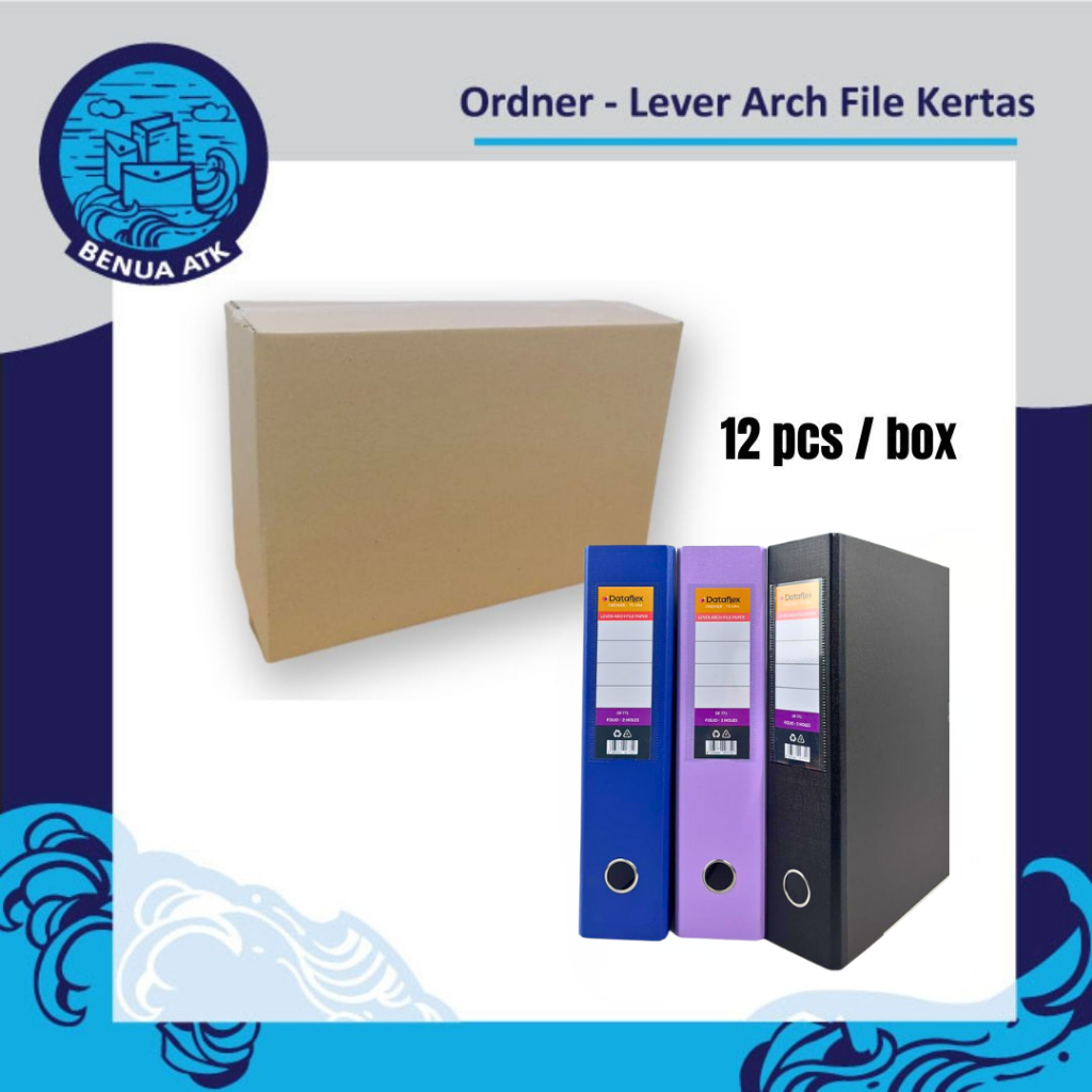 Jual Ordner File / Lever Arch File Kertas Folio F4 Dataflex (Isi 12pcs ...