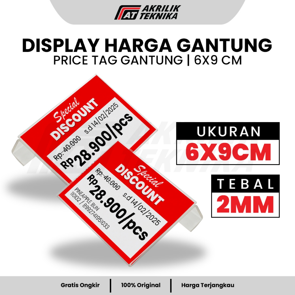 Jual Akrilik Price Tag Display Harga Gantung Rak Display | Shopee Indonesia