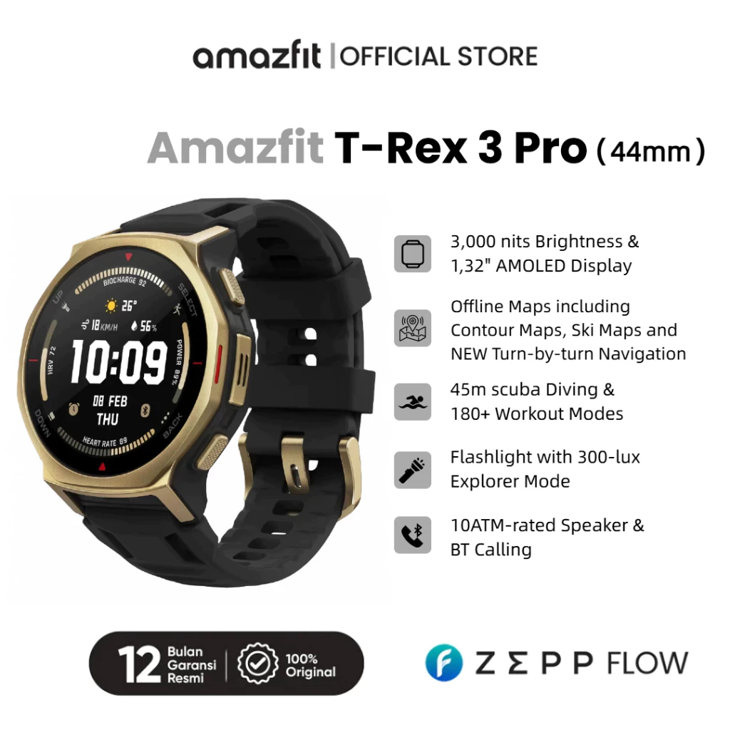 Review Amazfit T-Rex 3 Pro 44mm: Smartwatch Outdoor Tangguh dengan Teknologi Premium Review Amazfit T-Rex 3 Pro 44mm: Smartwatch Outdoor Tangguh dengan Teknologi Premium