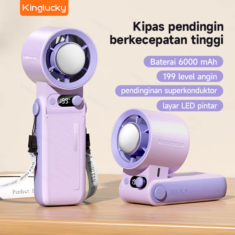 KingLucky A228 Kipas Angin Portable Mini Dapat Dilipat Kipas Kencang Strong cool Wind 199 Gear Wind Daya tahan baterai 24 jam