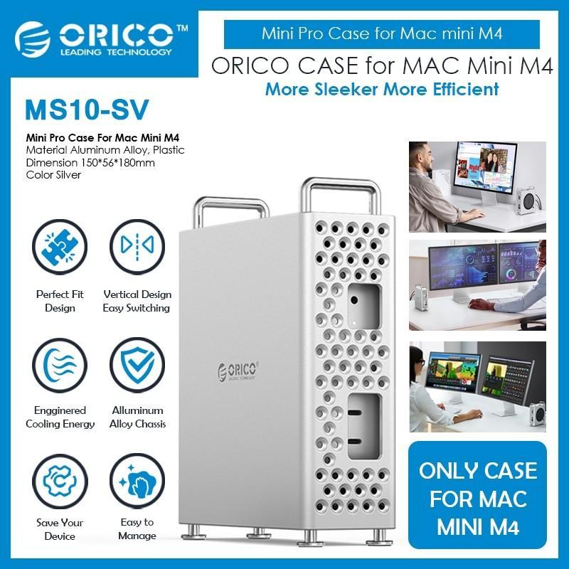 Docking Station ORICO MiniPro Per Mac Mini M4/M4 Pro – Supporto Verticale USB-C 10Gbps, In Alluminio, Per SSD Extreme
