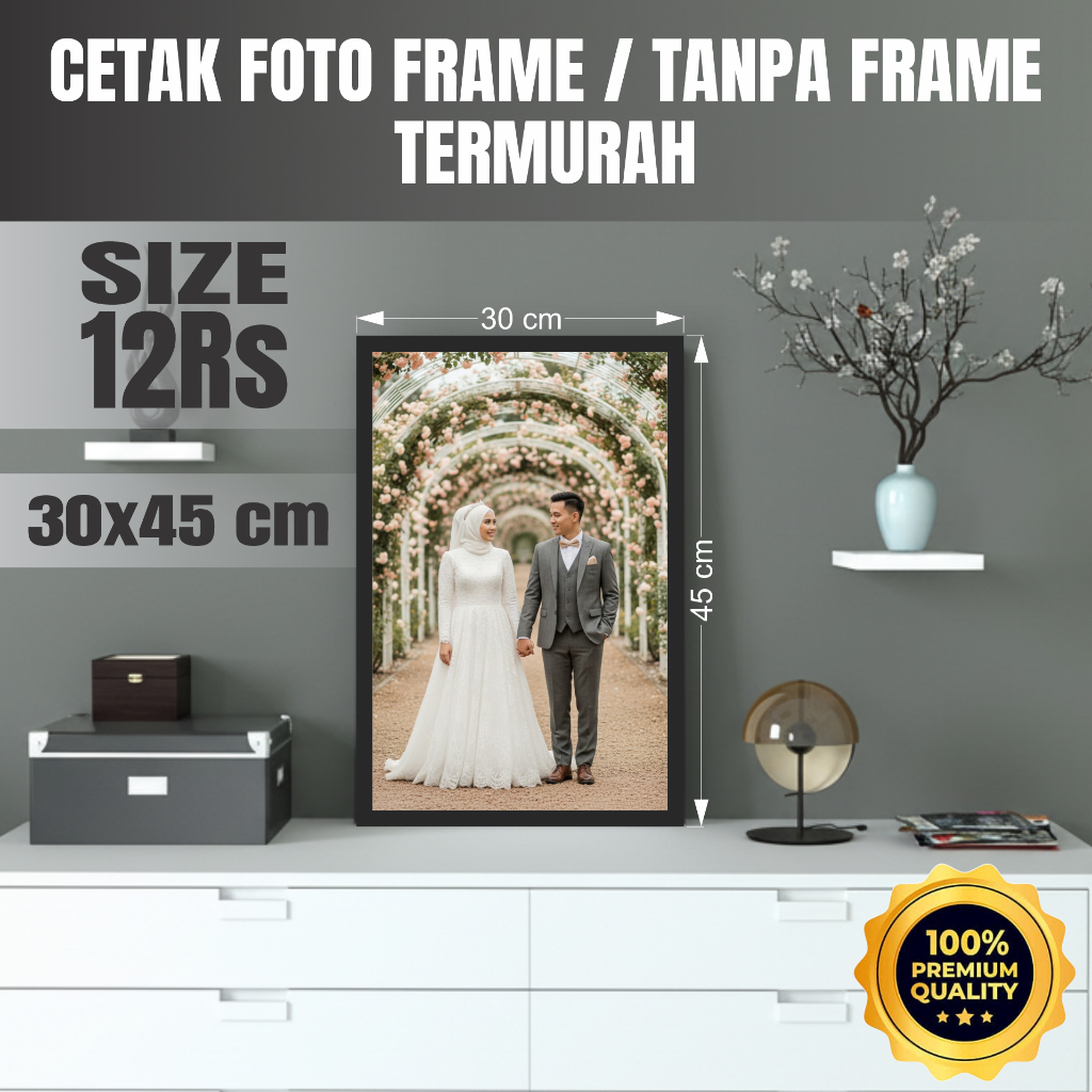 Jual CETAK FOTO FRAME | 30X45 CM | 12Rs | FRAME FIBER TANPA KACA ...