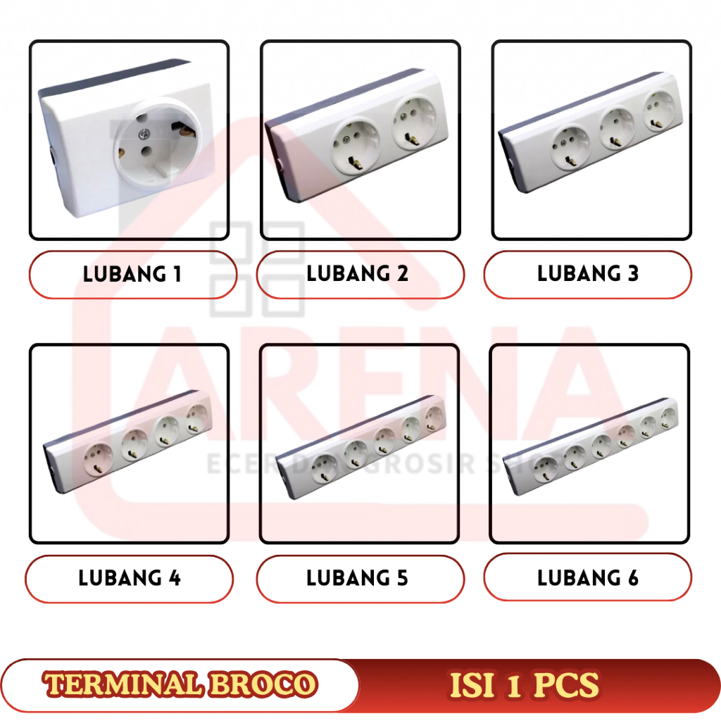 Jual Broco Terminal Stop Kontak Terminal Colokan Arde Putih NON CP ...