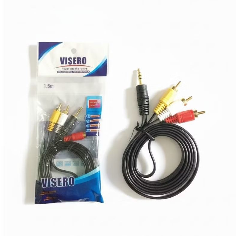 Jual VISERO KABEL JEK RCA 3 in 1 / Kabel 1,5m ( Real Pict ) | Shopee ...