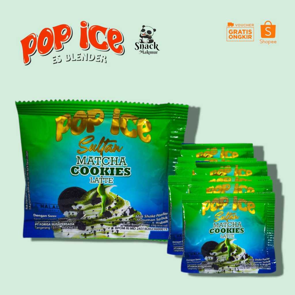 Jual POP ICE SULTAN POP ICE RASA MATCHA COOKIES LATTE HARGA PER 2 ...