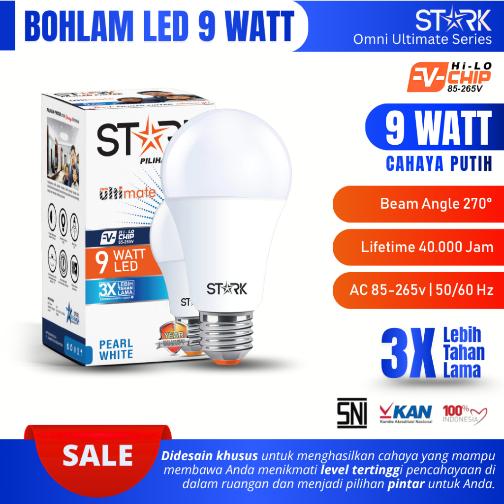 Jual Bohlam LED Bulb 9 Watt Stark Omni Ultimate Series Lampu LED 9 Watt ...
