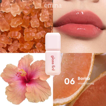 EMINA Glass Tint Lip Tint Korea Glossy Ombre Tahan 12 Jam Ringan Longlasting Transferproof SPF