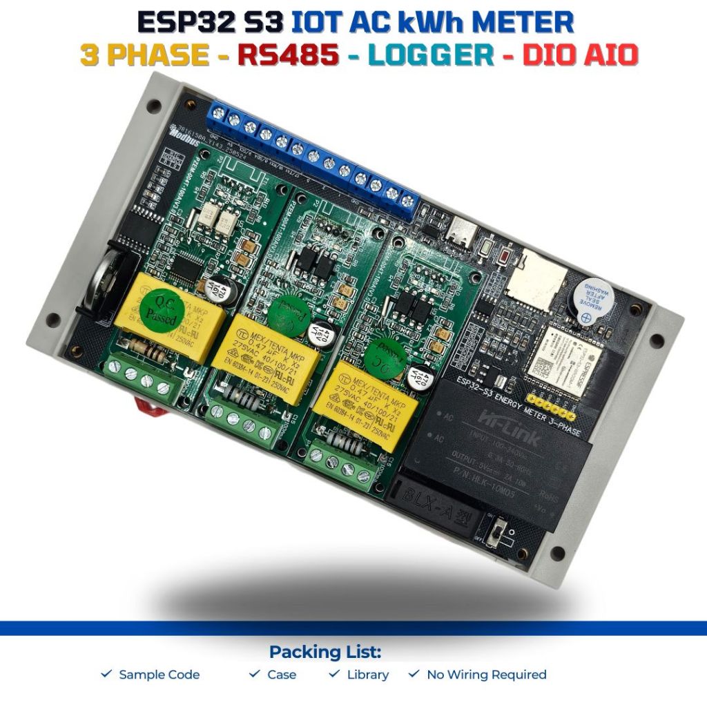 Jual ESP32 S3 IOT Energy Meter 3 Phase RS485 Modbus Otomasi Industri ...