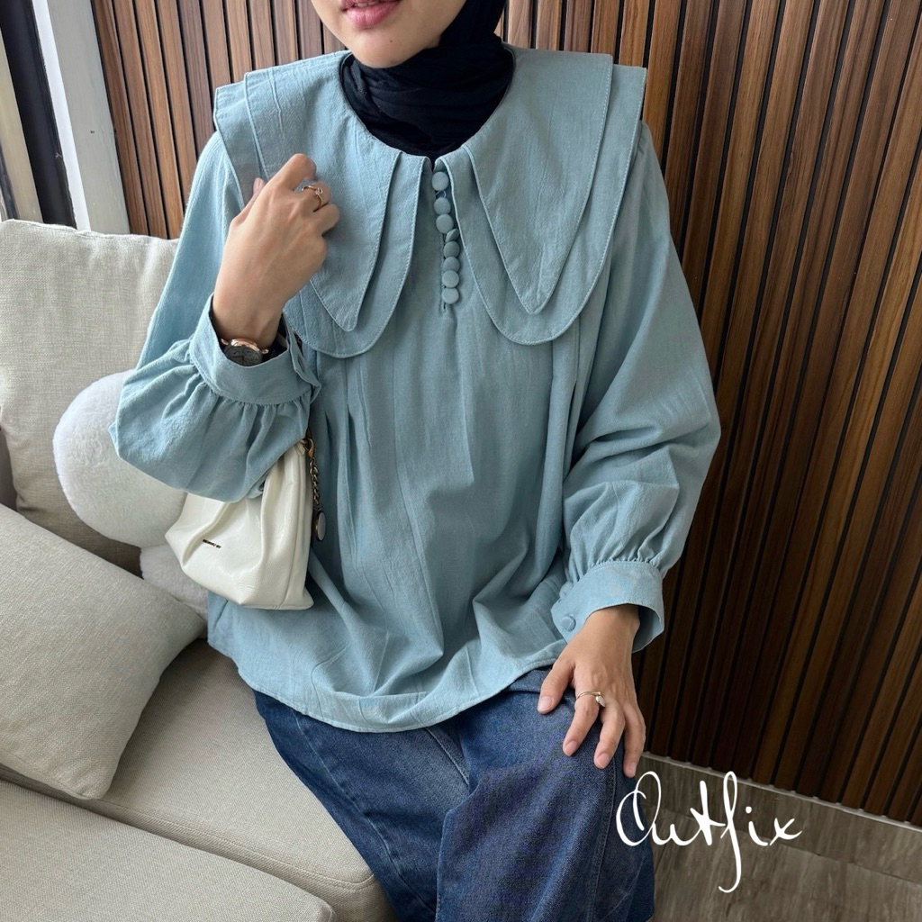 Jual Outfix Pevita Linen Blouse - Atasan Casual Bahan Linen Ready ...