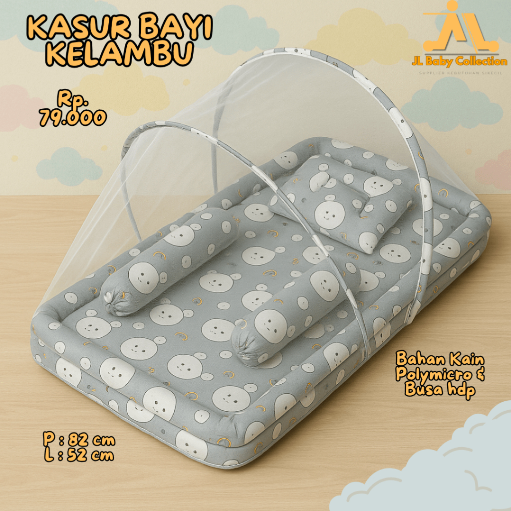 Jual JL Baby - Kasur Bayi Kelambu – Busa HDP Lembut Ukuran 82x52x6 ...