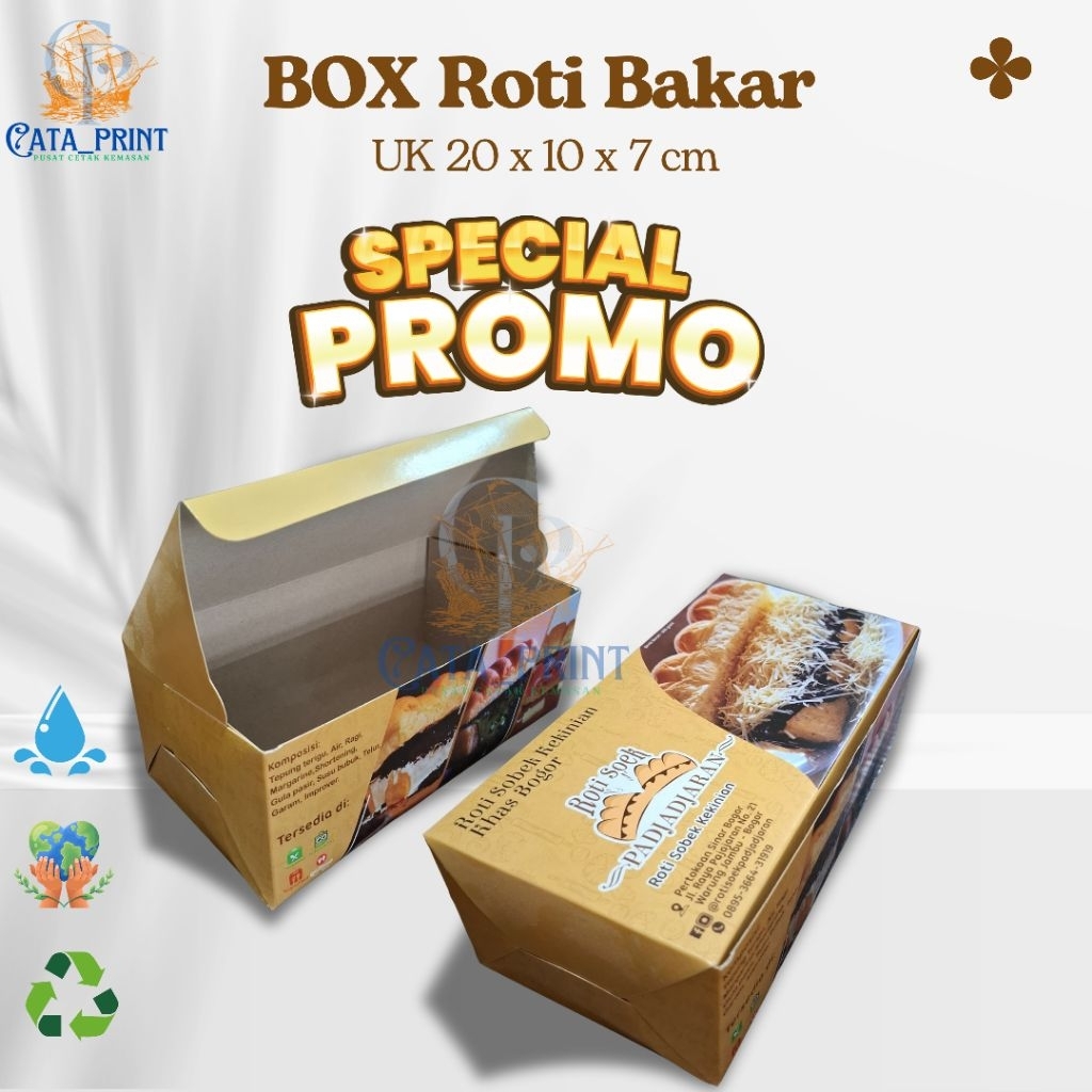 Jual CataPrint | Box Roti Bakar 20 x 10 x 7 cm | Custom Desain | Box Ke ...