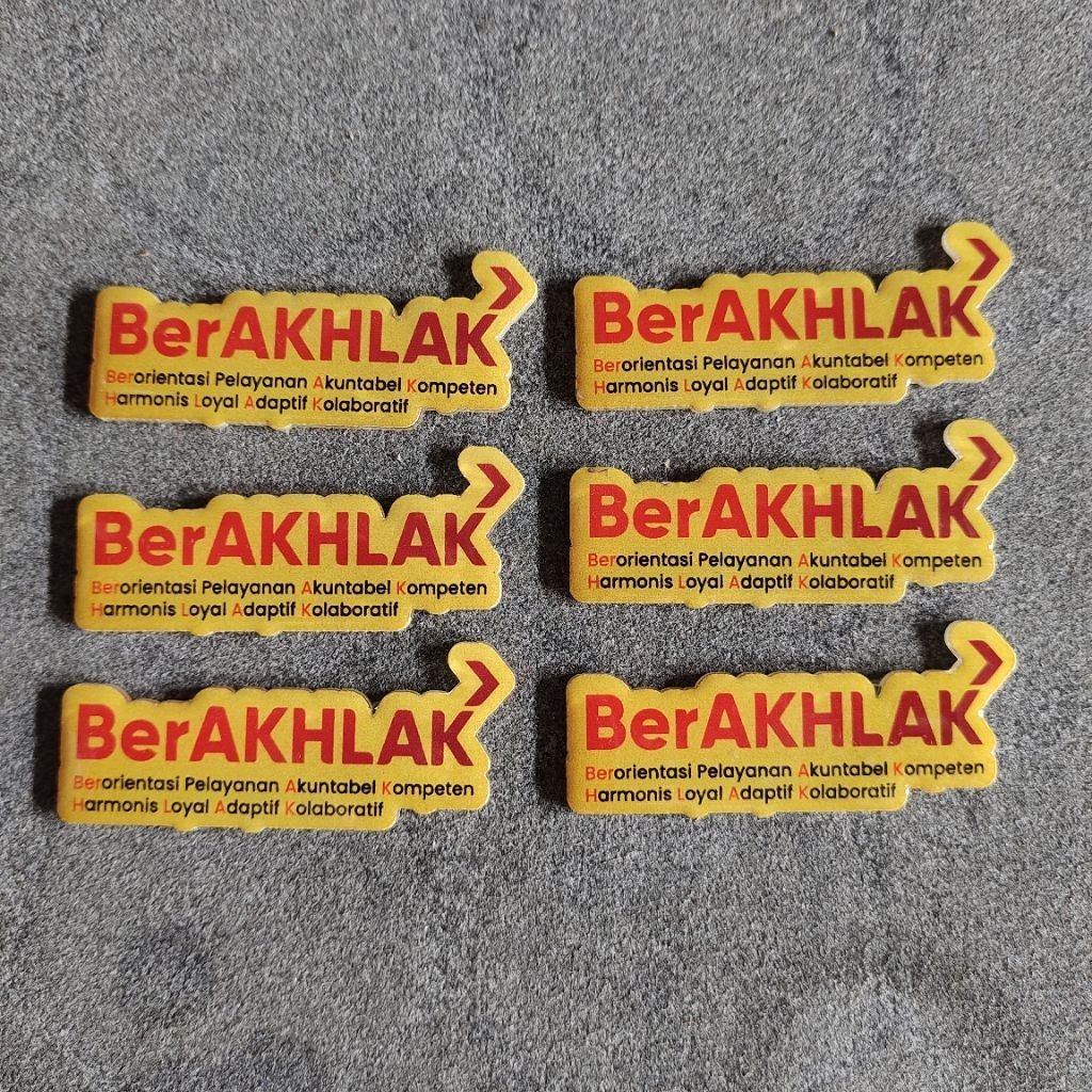Jual Pin Akrilik Resin ASN BerAKHLAK Peniti / Magnet | Shopee Indonesia