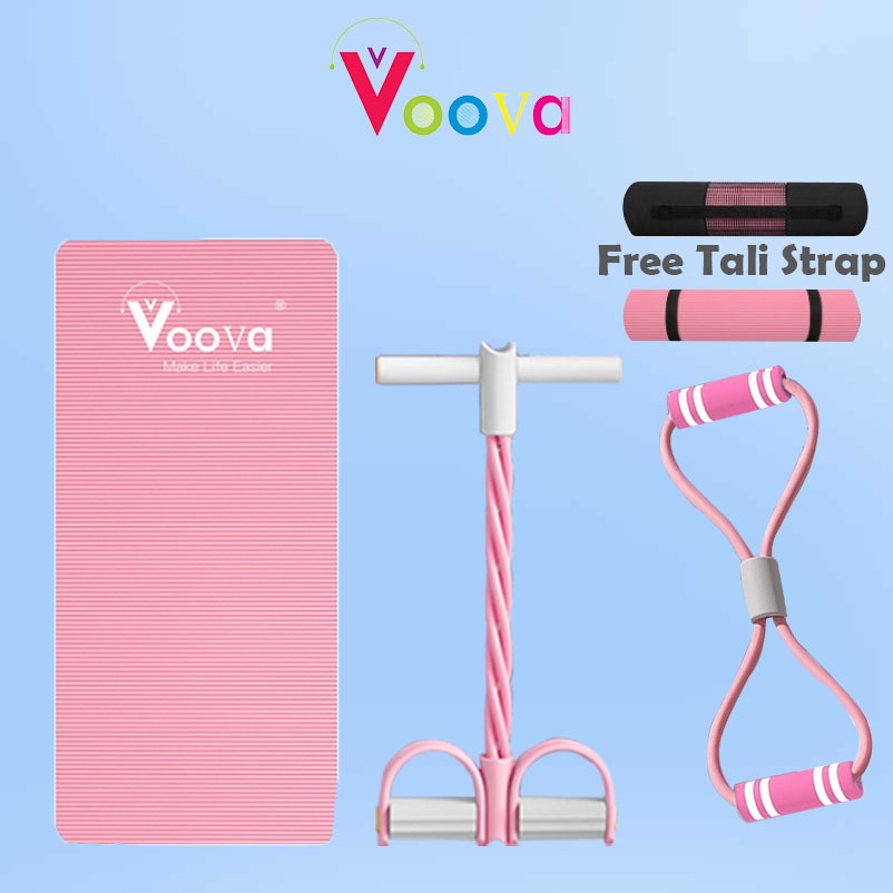 VOOVA Bundling Paket Olahraga Yoga Lengkap/ Set Olahraga/ Paket Olahraga Yoga/ Alat Olahraga/ Matras dengan Tummy Trimmer/ Paket Workout