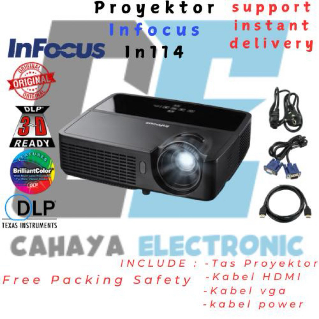 Jual Proyektor infocus IN114 Lumens XGA 2700 Projector / 4000:1 / IN ...
