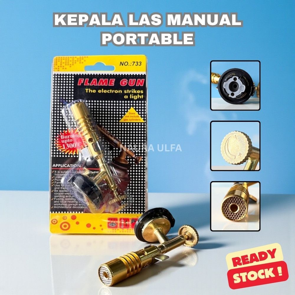 Jual FLAME GUN GAS TORCH KEPALA LAS KUNINGAN ALUMUNIUM PORTABLE DUAL ...
