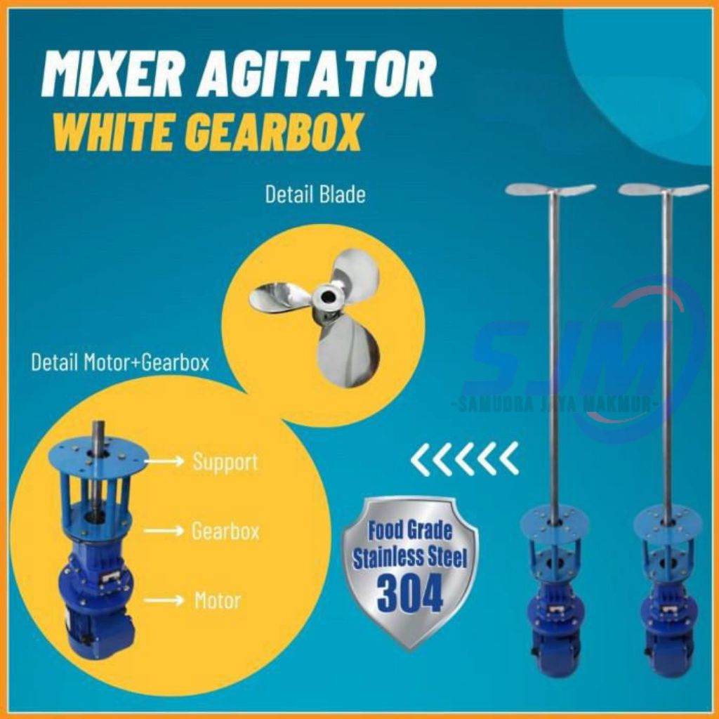 Jual Mixer agitator kimia SS304 15KW 20HP 380V 2P Agitator Mixer ...