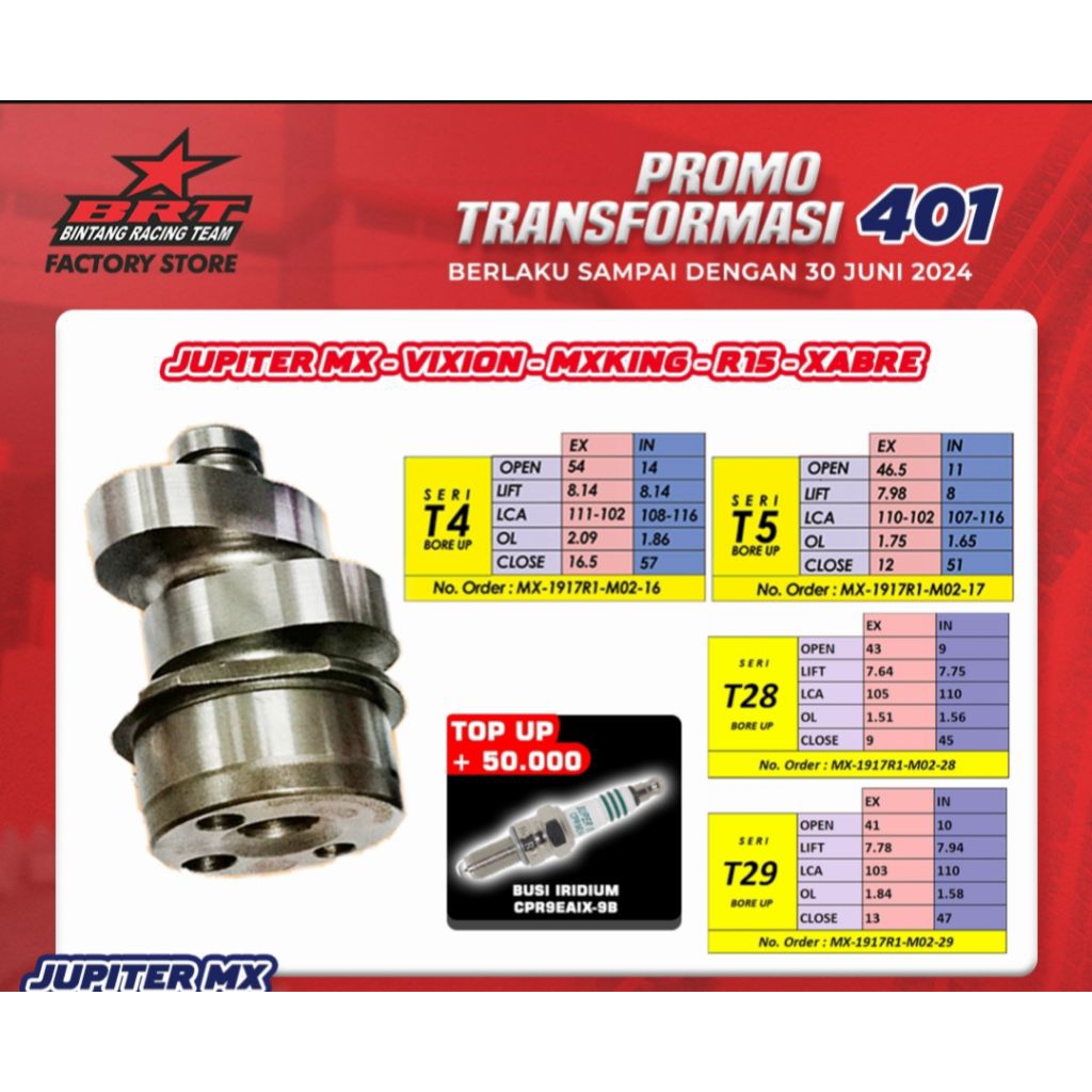 Jual Camshaft Noken As Yamaha Mx King - Vixion - Xabre - Jupiter Mx New ...