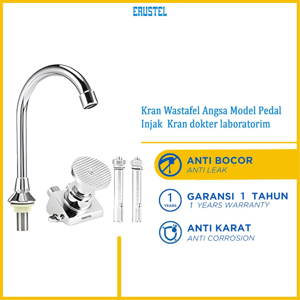 Jual Kran Angsa Pedal Injak Wastafel Stainless Hygiene Faucet ...