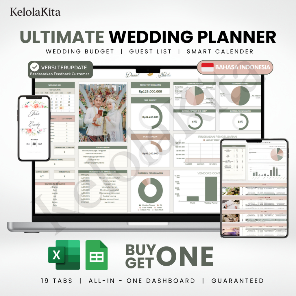 Jual ULTIMATE WEDDING DIGITAL PLANNER - TEMPLATE PERENCANAAN PERNIKAHAN ...