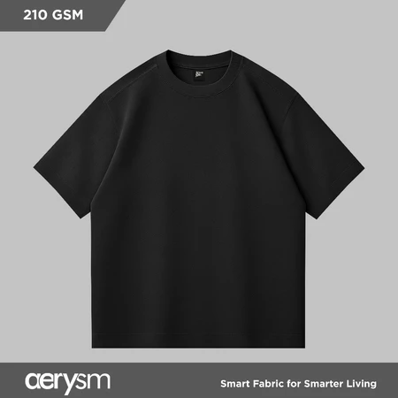 RK001 Benidson Aerysm Kaos Hitam Oversized T-Shirt Polos
