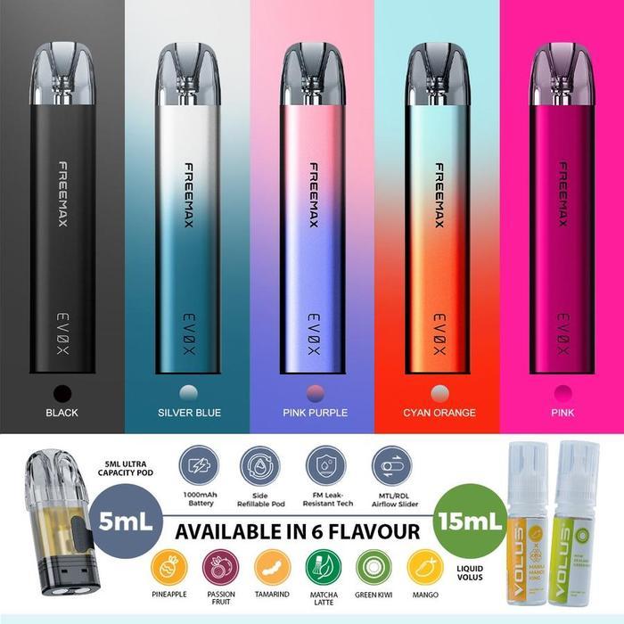 Jual Pod Freemax Evox 1000mAh Bundling Liquid Volus Salt Nic 15ML ...