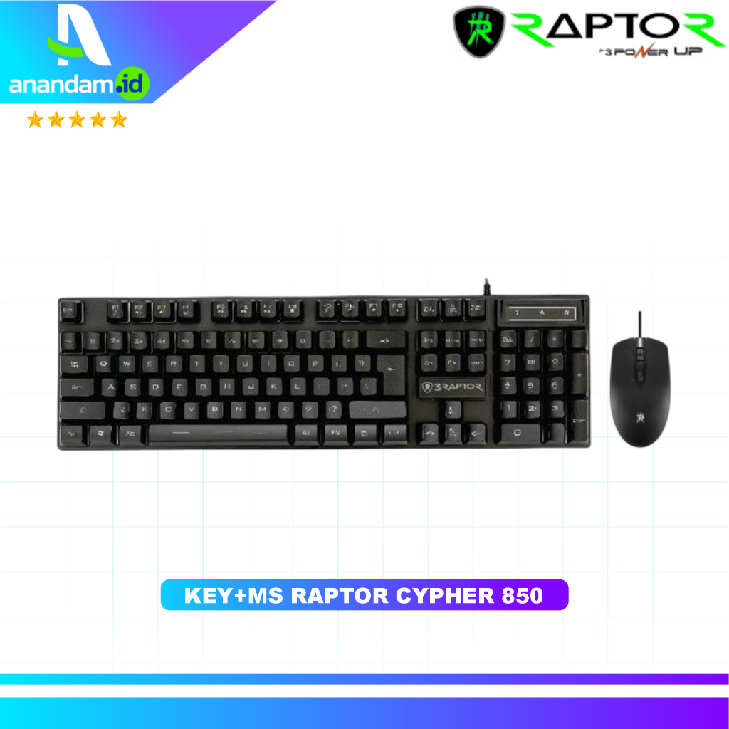 Jual RAPTOR Cypher 850 Without Lighting RGB Gaming Keyboard Mouse Combo ...