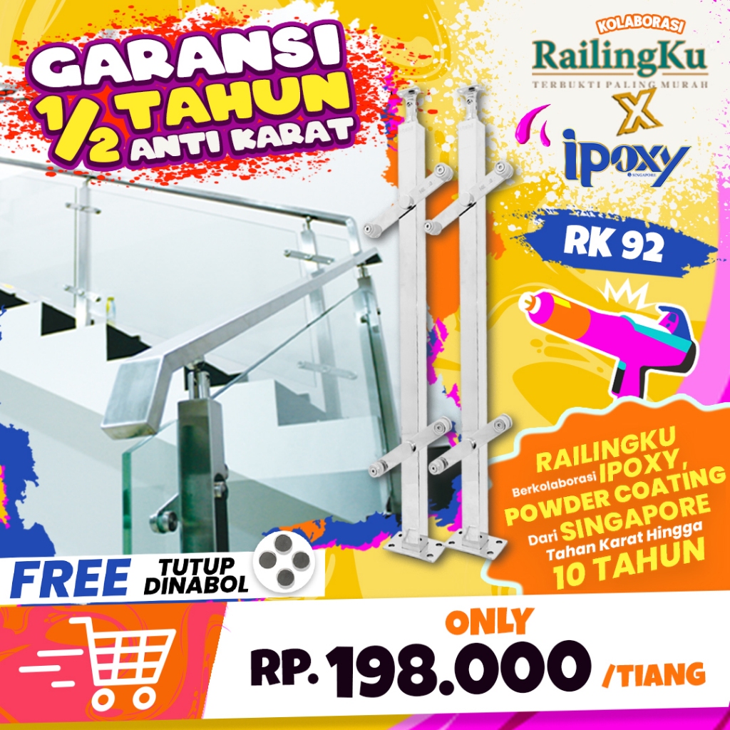 Jual [COMING SOON!] Railing Tangga Stainless Kaca Minimalis Tiang ...