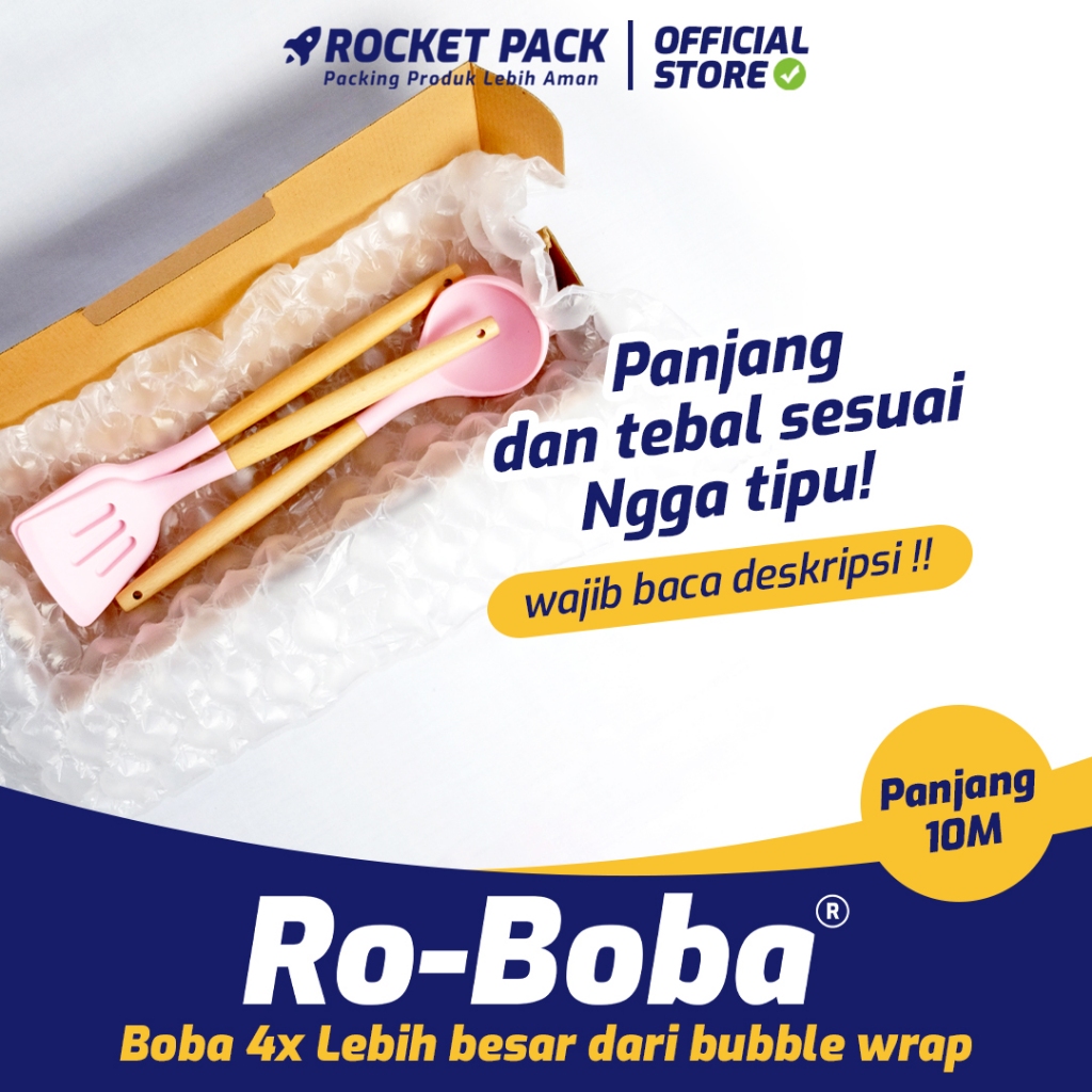 Jual Ro-Boba Per 10 meter (2cm & 4cm) Rocket Pack Packaging fragile ...