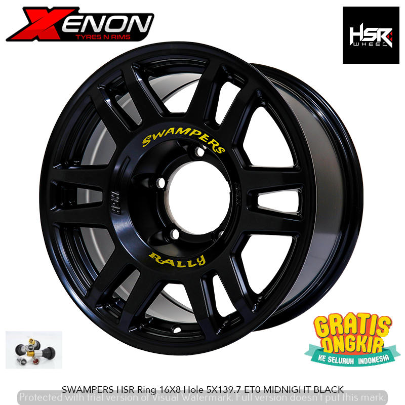 Jual Velg Racing Rally R16 HSR Swampers Lebar 8 Pcd 5x139,7 Ring 16 ...