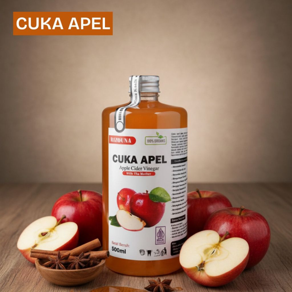 Jual cuka apel 500ml - cuka apel premium RIZQUNA - cuka apel organik ...