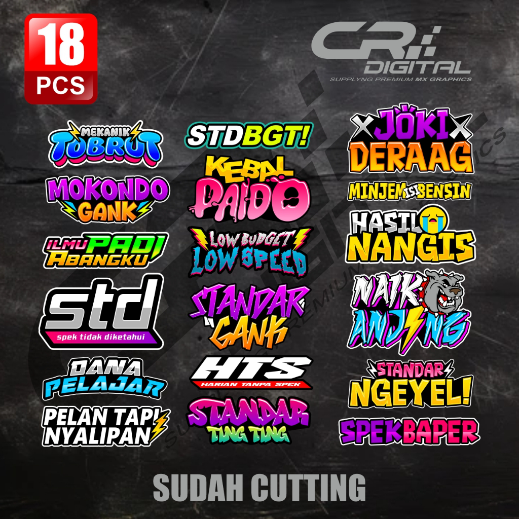 Jual Isi 18 Pcs Sticker Racing Sticker Pack Sticker Kata Viral Standar ...