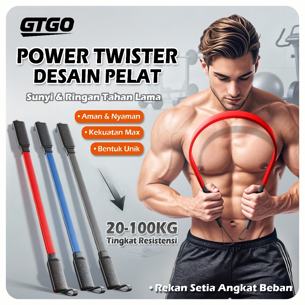 Power Twister 30 KG - 100 KG Alat Olahraga Power Bender Untuk Pembentuk Otot Lengan Perut Dan Dada Alat Fitnes Simpel XQZ