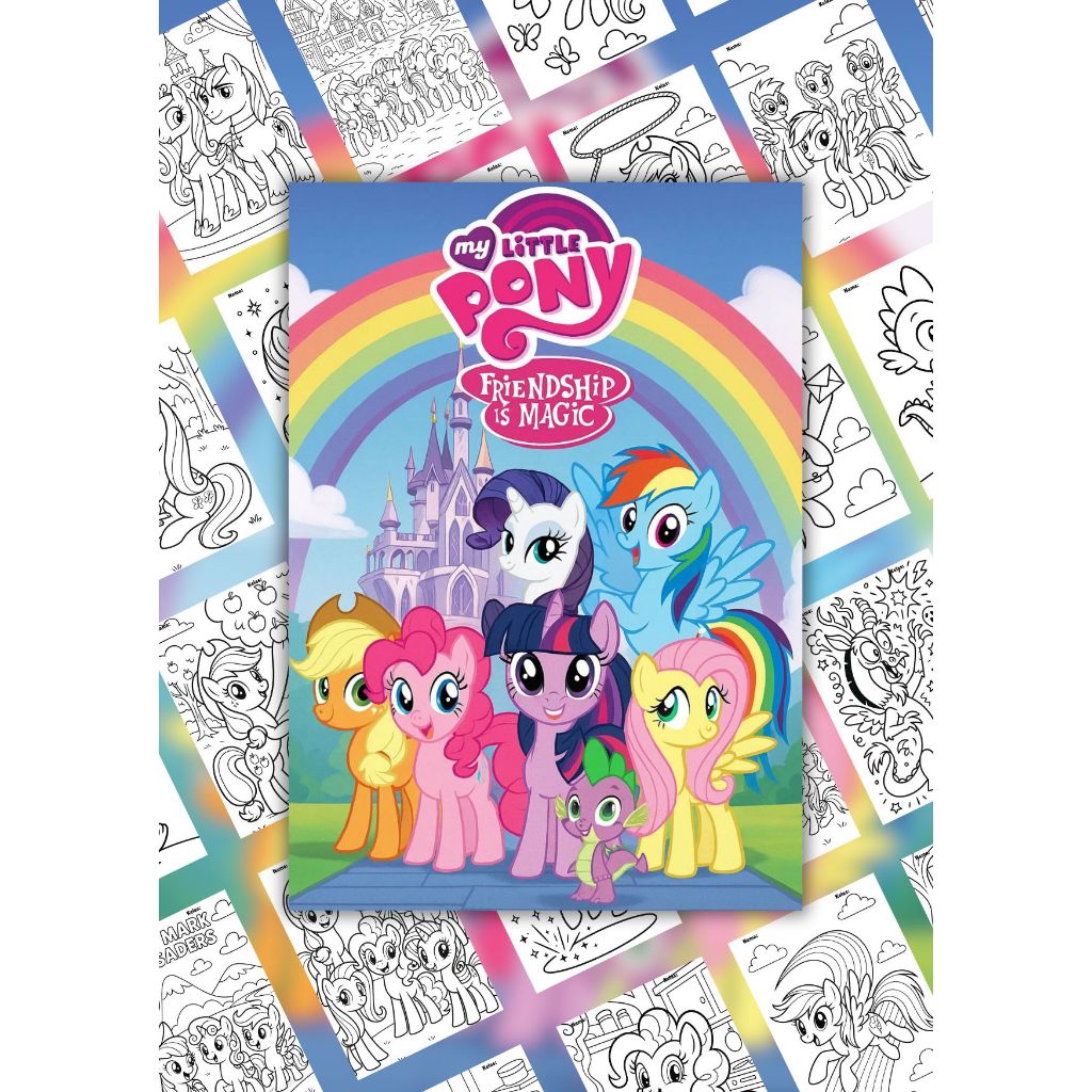 Jual Lembar Mewarnai Anak Tema My Little Pony - 25 Halaman A4 A5 80 Gsm ...
