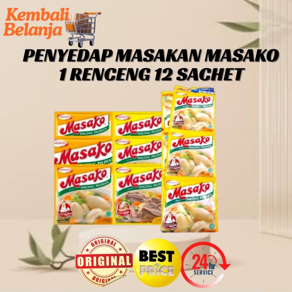 Jual Penyedap Masakan Masako 1 Renceng Isi 12 Sachet/ Masako Renceng ...