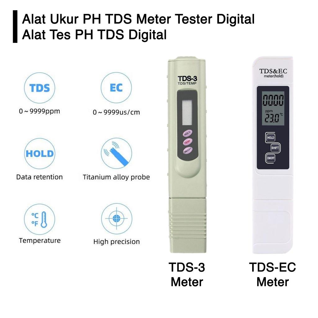 Alat Ukur Hidroponik TDS EC Tester Meter Kualitas Kadar PPM Air Minum G1497