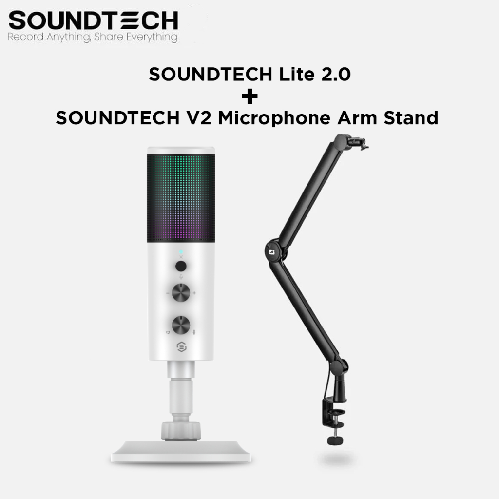 Jual SOUNDTECH Lite 2.0 Condenser Microphone RGB USB Mic + Table Stand ...