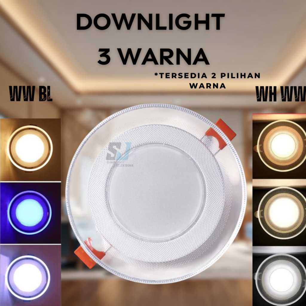 Jual Lampu Downlight 3 Warna / Panel Led 3 warna | Shopee Indonesia
