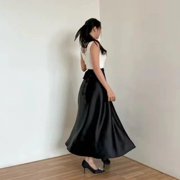 Flare Skirt Rok Lilit Satin Silk Premium Rok Wanita Masakini Korean Style HIMARI SKIRT