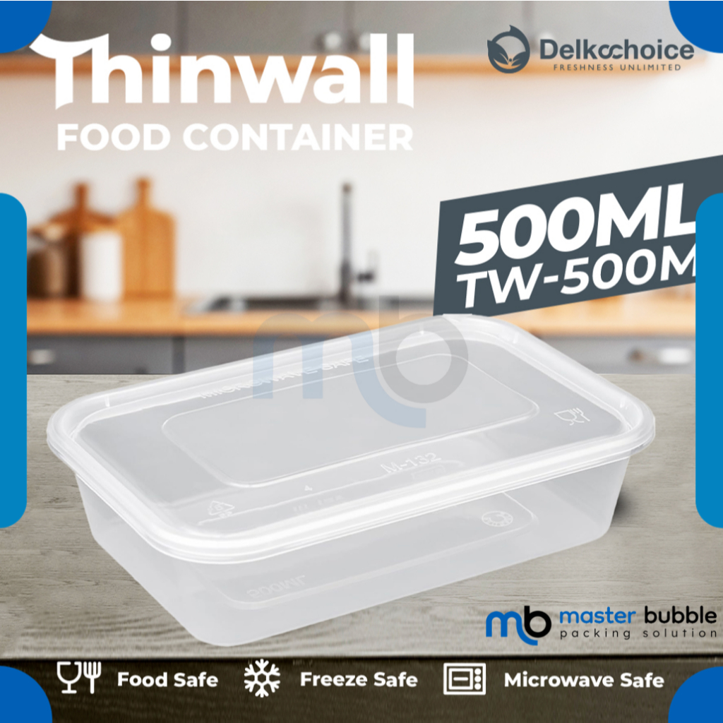 Jual Thinwall Rectangle 500ml Food Container Box Tempat Makan Plastik ...