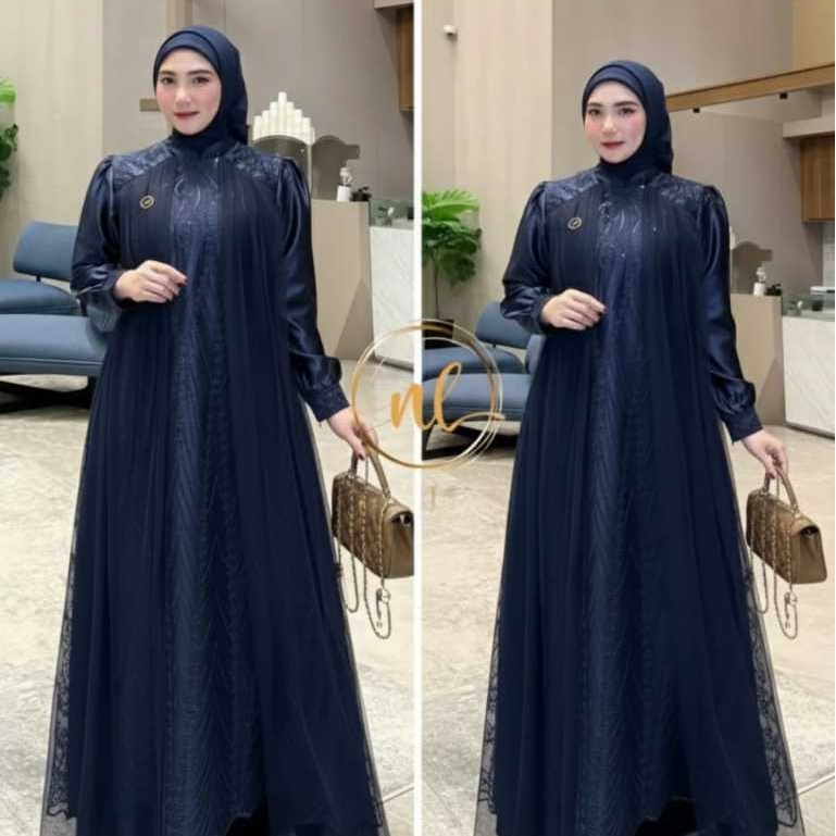 Gamis Brukat Mewah Terbaru 2026 Viral Warna Burgundy Dress Pesta Kondangan Mewah Elegant Baju Wanita