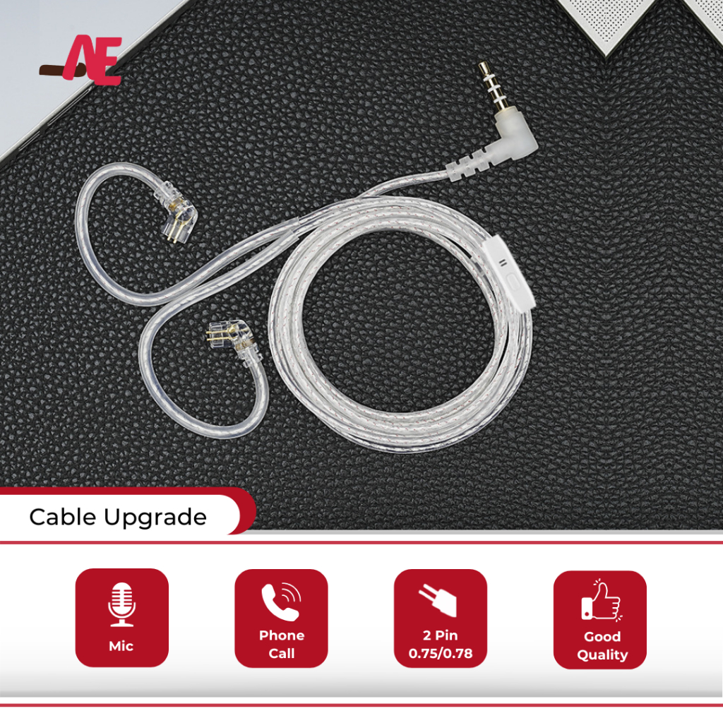 Jual Kabel KZ Silver Copper Plated QDC IEM 2-Pin with Mic Upgrade Cable ...
